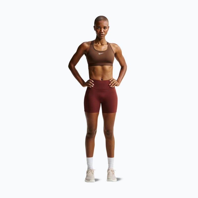 Sutien de antrenament pentru femei Nike Swoosh Medium Support cacao wow/white 2