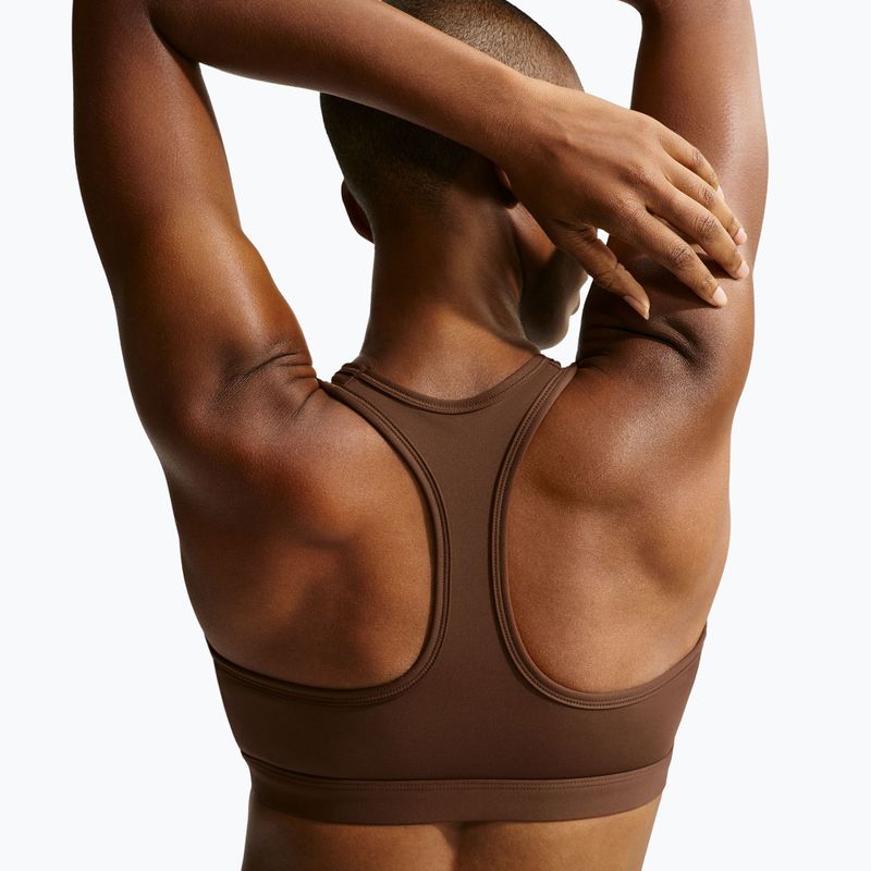 Sutien de antrenament pentru femei Nike Swoosh Medium Support cacao wow/white 5