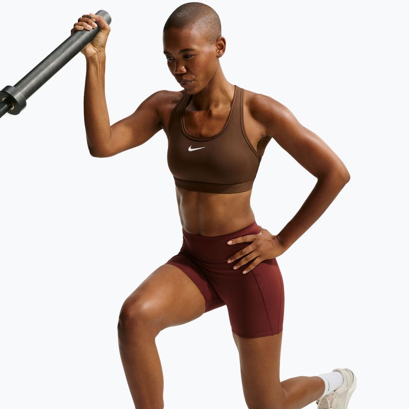 Sutien de antrenament pentru femei Nike Swoosh Medium Support cacao wow/white 6