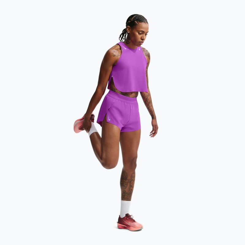 Pantaloni scurți de alergare pentru femei Nike AeroSwift Dri-Fit ADV Mid-Rise 3" vivid purple/purple pulse 2