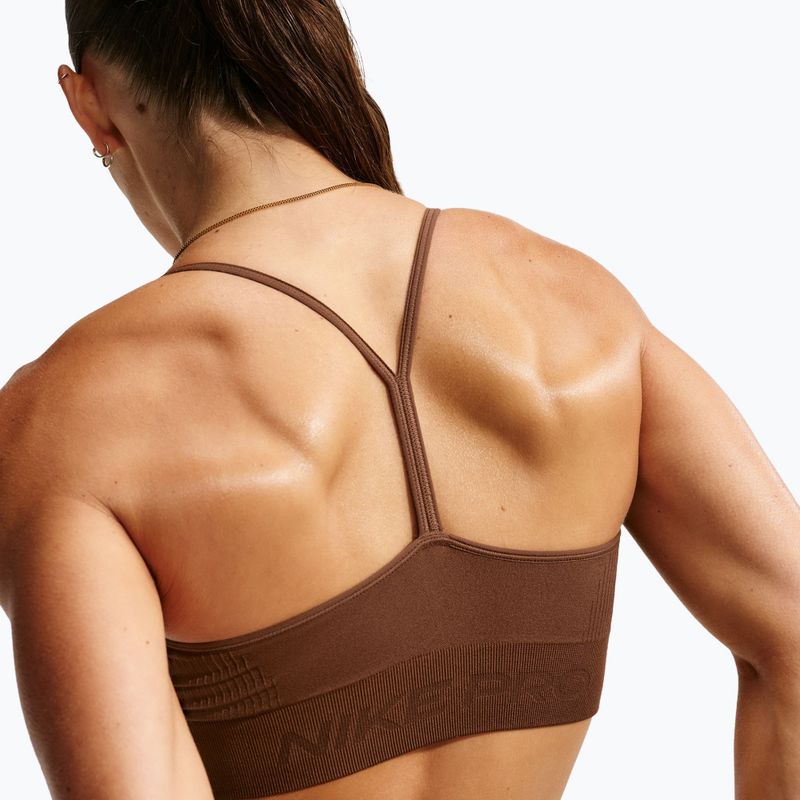 Sutien de antrenament pentru femei Nike Pro Seamless Light Support Sports Bra cacao wow 5