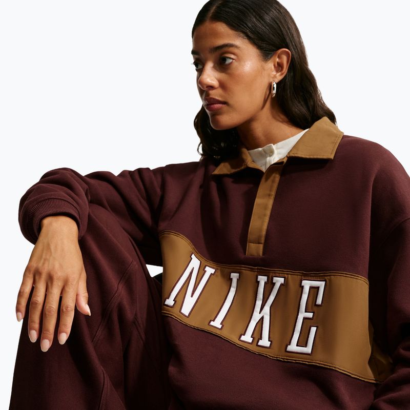 Bluză pentru femei Nike Studio Fleece Medium Weight mystic dates/light british tan/sail 4