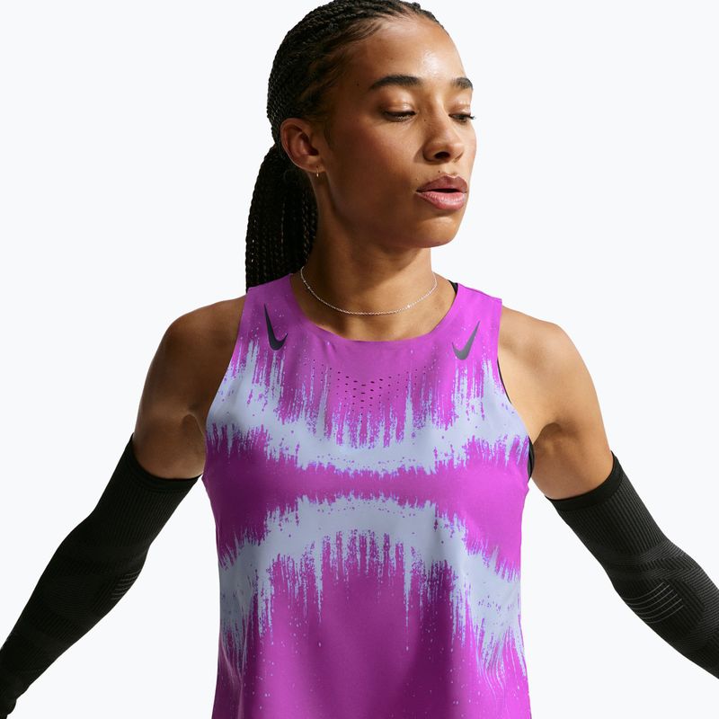 Tricou de alergare pentru femei Nike AeroSwift vivid purple/purple dynasty 4