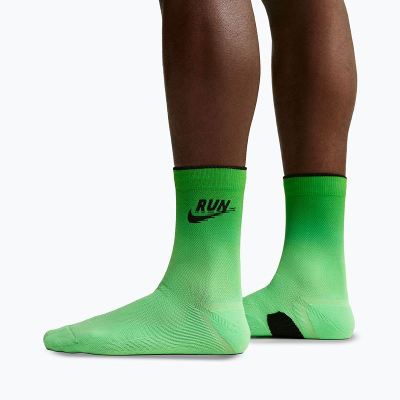 Șosete Nike Run Midweight illusion green/black 6