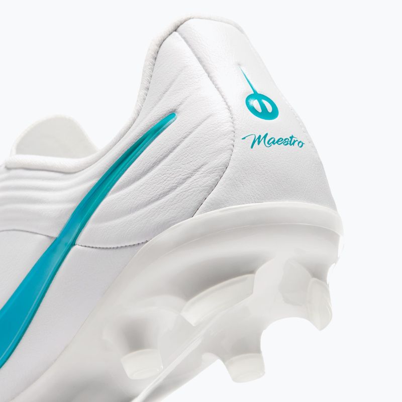Încălțăminte de fotbal pentru copii Nike Tiempo Maestro Academy Jr FG/MG white/white/dusty cactus 7