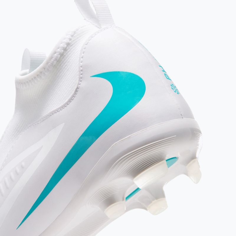 Încălțăminte de fotbal pentru copii Nike Phantom 6 High Academy Jr FG/MG white/white/dusty cactus 7