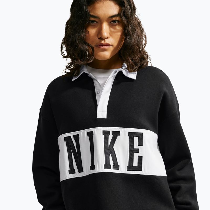Bluză pentru femei Nike Studio Fleece Medium Weight total black/sail/sail 4