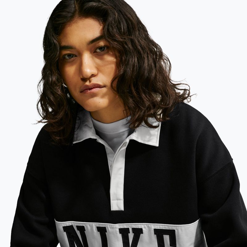 Bluză pentru femei Nike Studio Fleece Medium Weight total black/sail/sail 5