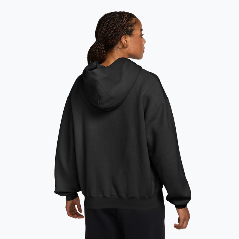 Bluză pentru femei Nike Studio Fleece Medium Weight Oversized Full Zip total black/sail 2
