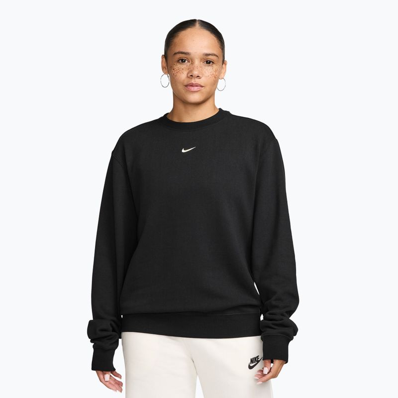 Bluză pentru femei Nike Studio Fleece Lightweight total black/sail