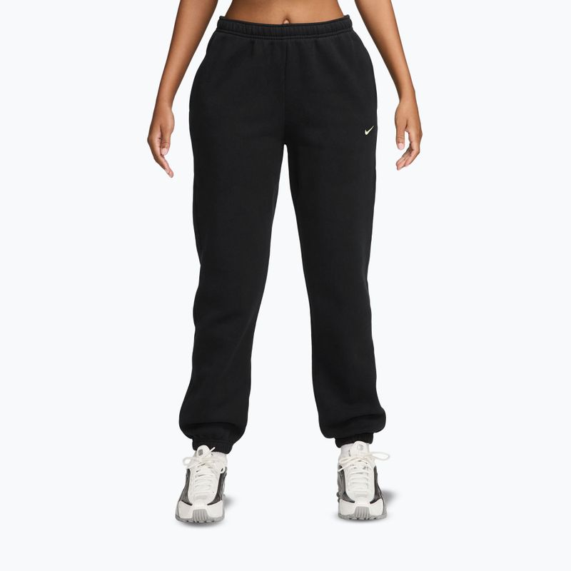 Pantaloni pentru femei Nike Studio Fleece total black/sail