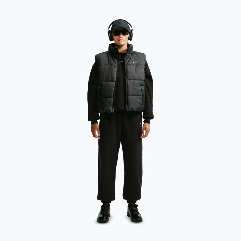 Pantaloni pentru femei Nike Studio Fleece Medium Weight total black/sail 2