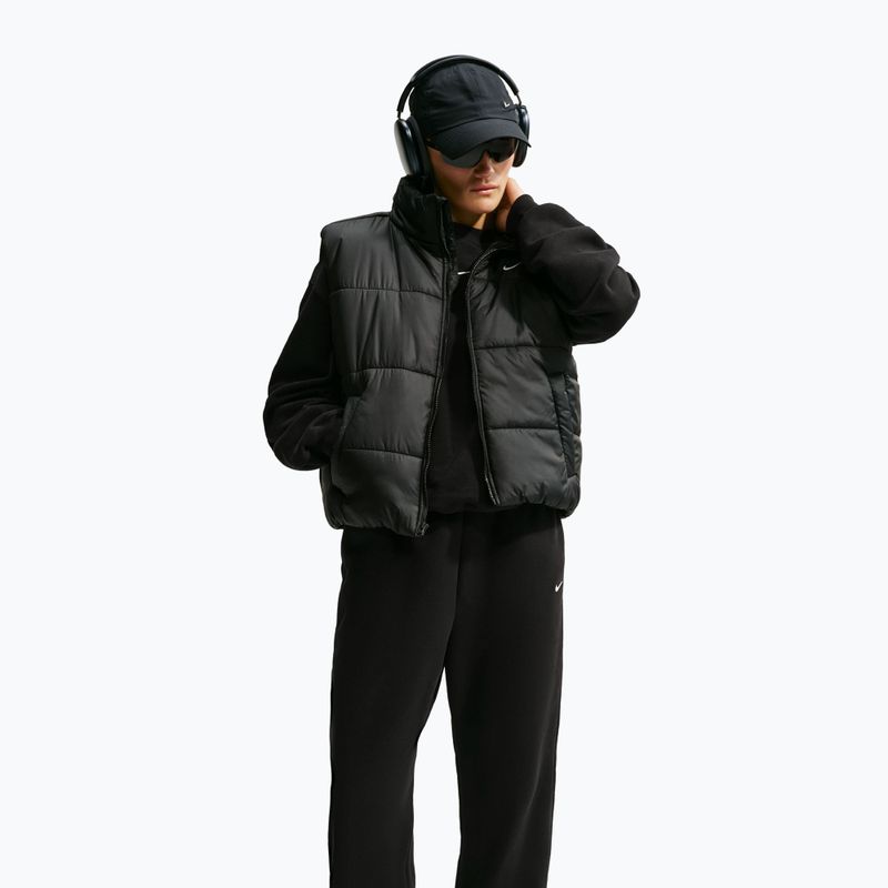 Pantaloni pentru femei Nike Studio Fleece Medium Weight total black/sail 4