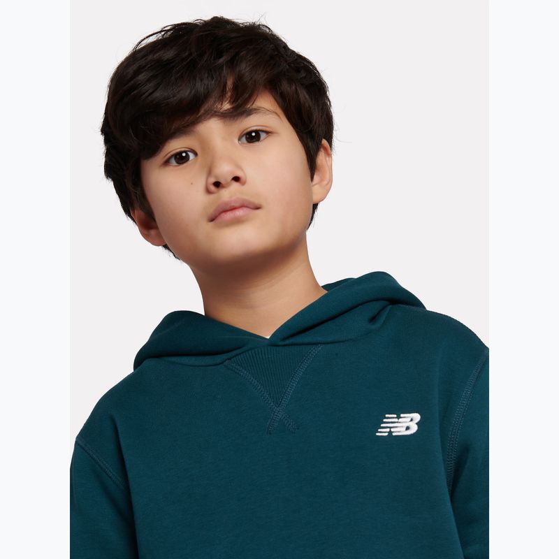 Bluză pentru copii New Balance Brush Back Small Logo Hoodie medusa green 5