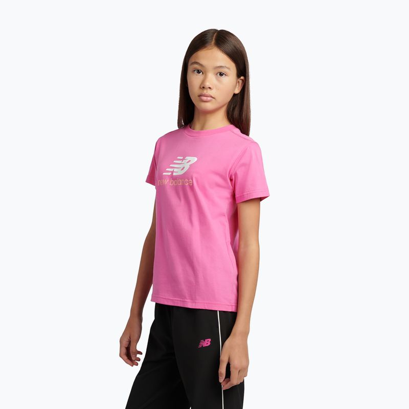 Tricou pentru copii New Balance Jersey Stacked Logo Tee pink satin 4