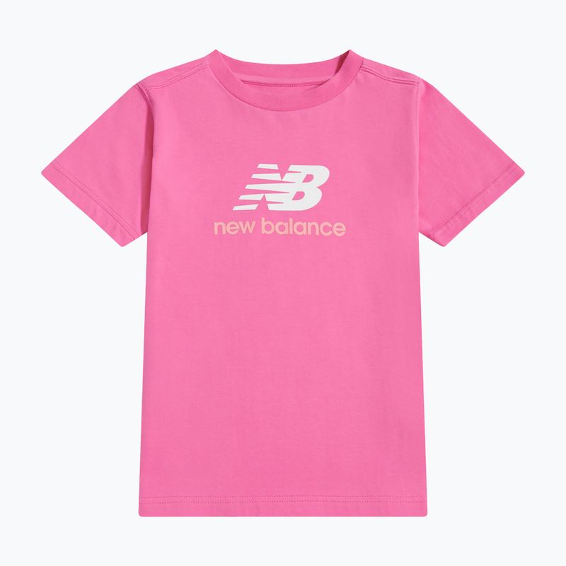 Tricou pentru copii New Balance Jersey Stacked Logo Tee pink satin 6