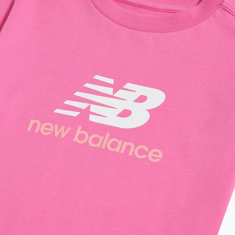 Tricou pentru copii New Balance Jersey Stacked Logo Tee pink satin 8