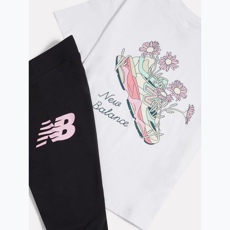 Set pentru copii New Balance Floral Shoe Graphic Tee and Legging nb bright white 11