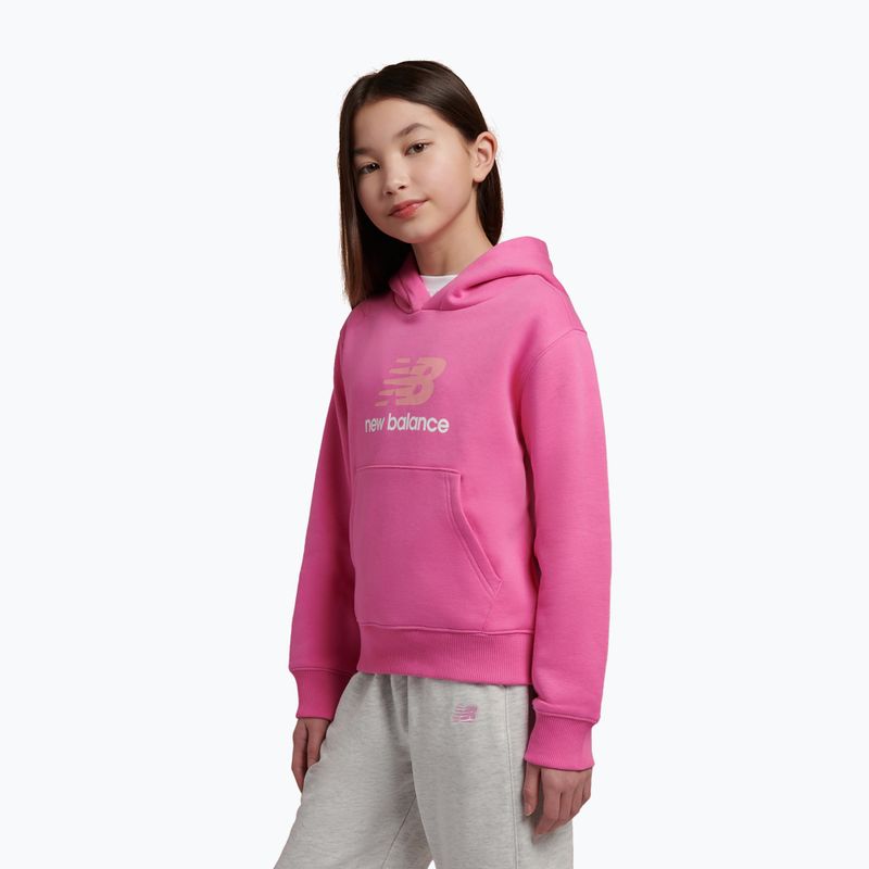 Bluză pentru copii New Balance FT Stacked Logo Hoodie pink satin 4