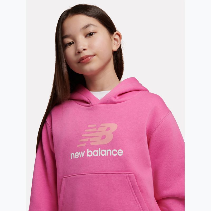 Bluză pentru copii New Balance FT Stacked Logo Hoodie pink satin 5