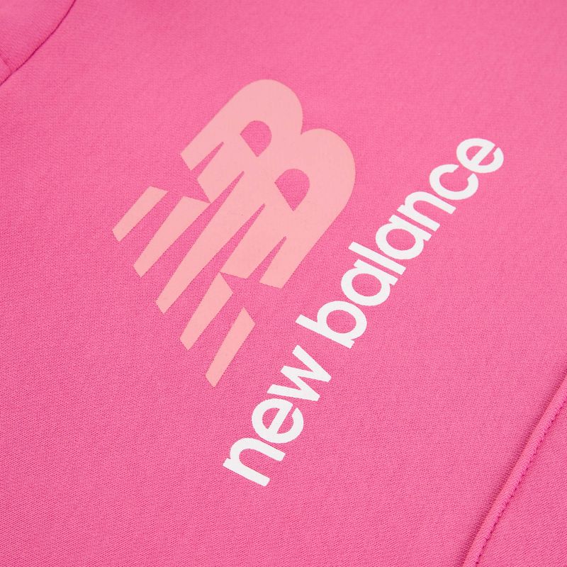 Bluză pentru copii New Balance FT Stacked Logo Hoodie pink satin 9