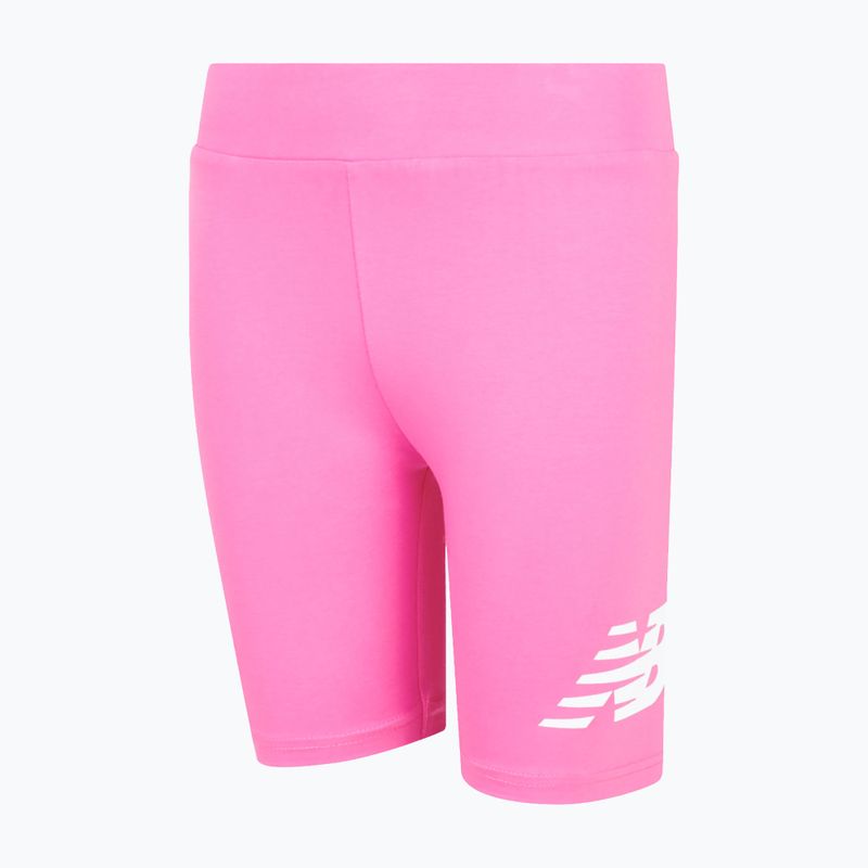 Pantaloni scurți pentru copii New Balance Stacked Logo Cycle pink satin 3