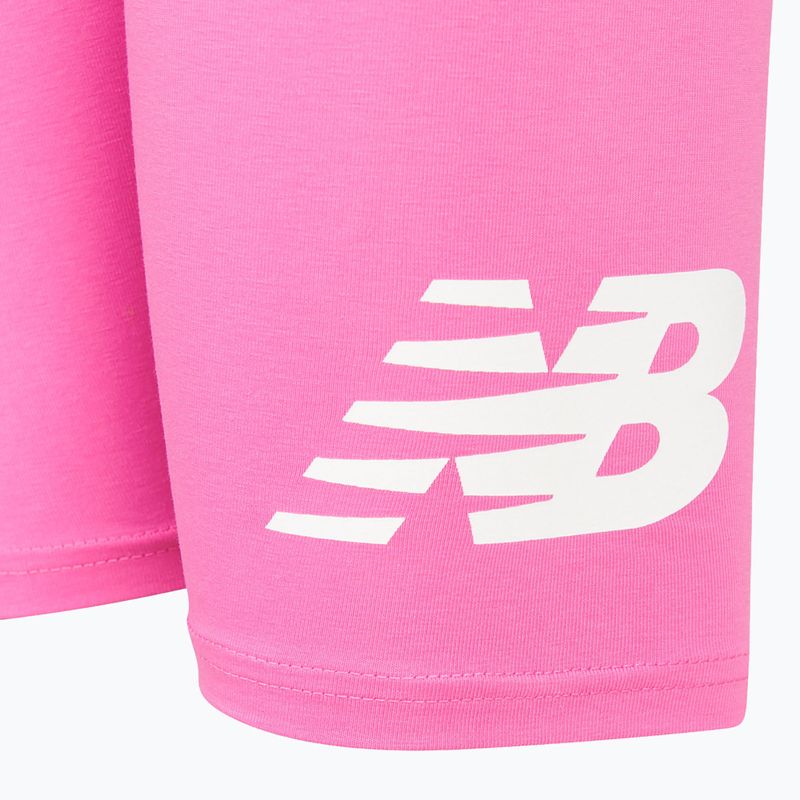 Pantaloni scurți pentru copii New Balance Stacked Logo Cycle pink satin 4