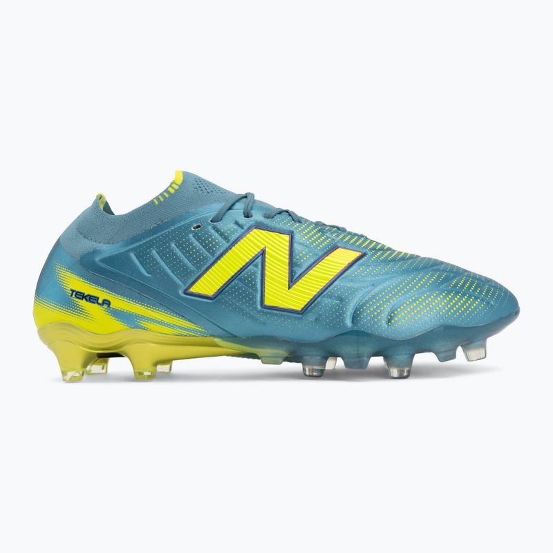 Încățăminte de fotbal New Balance Tekela Elite Low V5 FG metallic blue/alkaline green/team navy 2