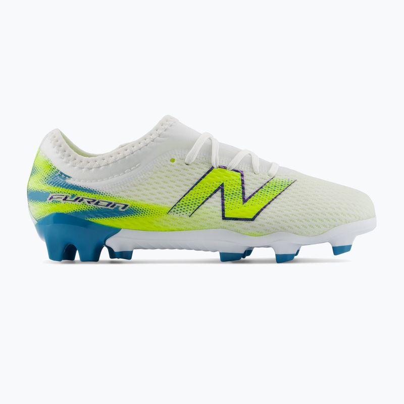 Încălțăminte de fotbal pentru copii New Balance Furon Team V9 FG white/alkaline green 2