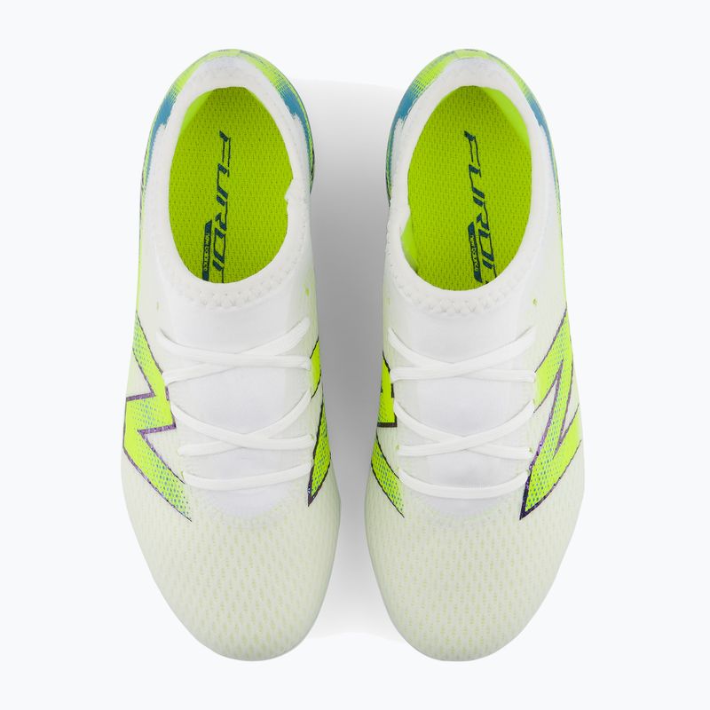 Încălțăminte de fotbal pentru copii New Balance Furon Team V9 FG white/alkaline green 6