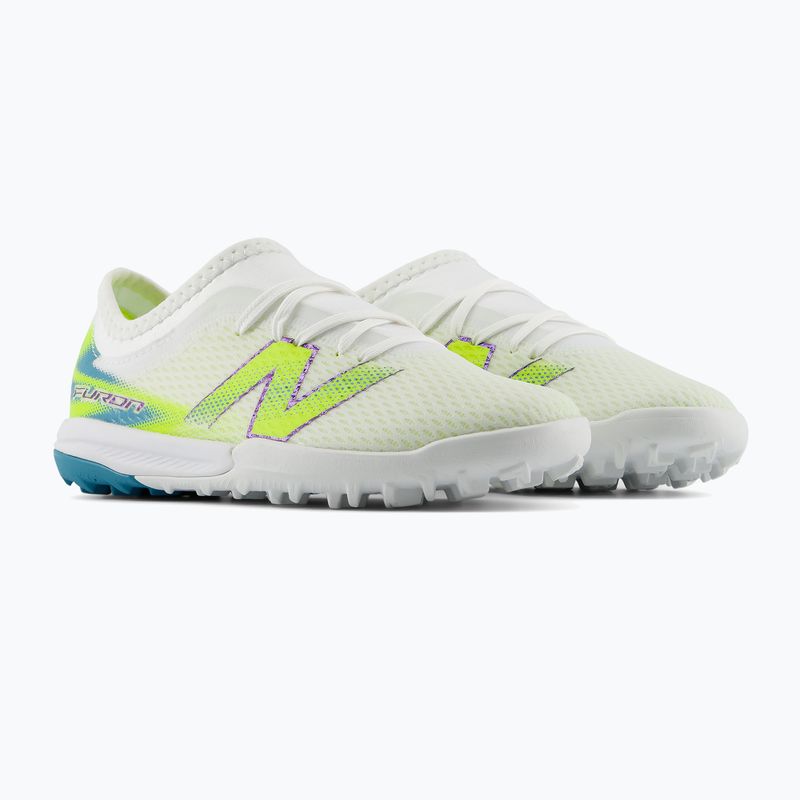 Încălțăminte de fotbal pentru copii New Balance Furon Team V9 TF white/alkaline green 3