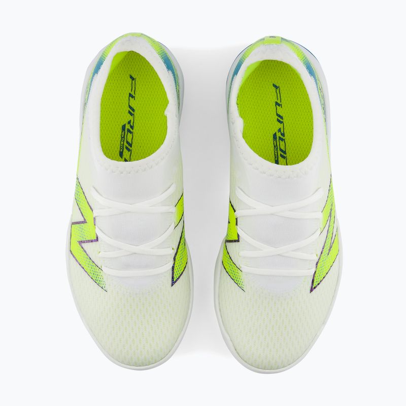 Încălțăminte de fotbal pentru copii New Balance Furon Team V9 TF white/alkaline green 6