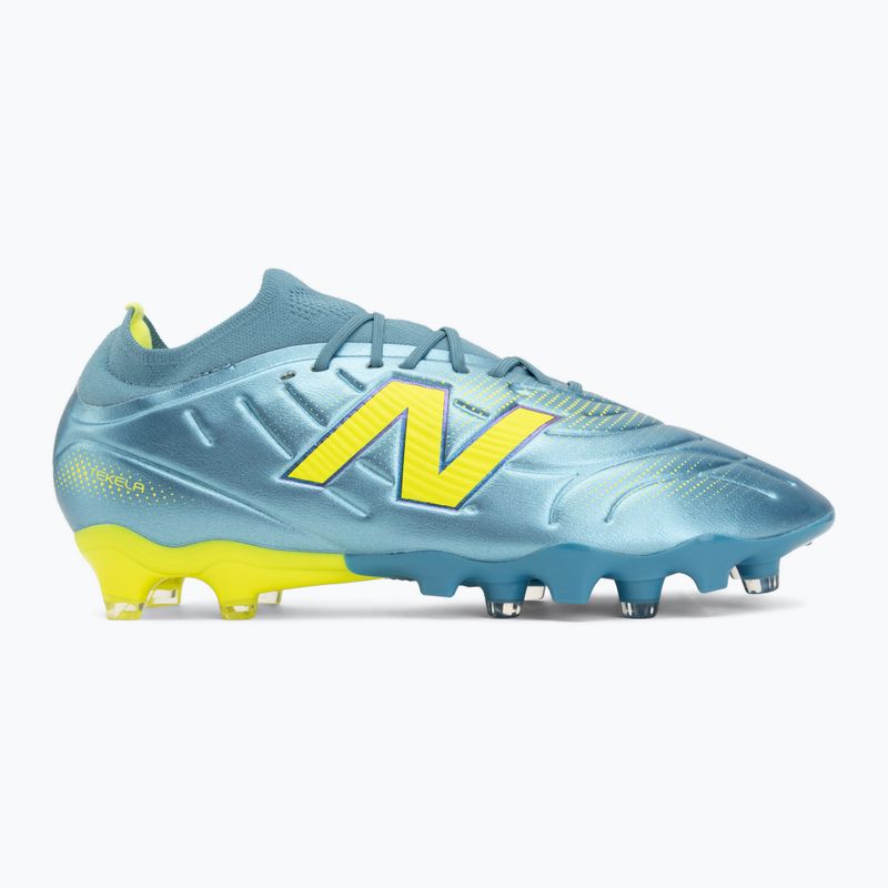 Încățăminte de fotbal New Balance Tekela Team Low V5 FG metallic blue/alkaline green/team navy 2