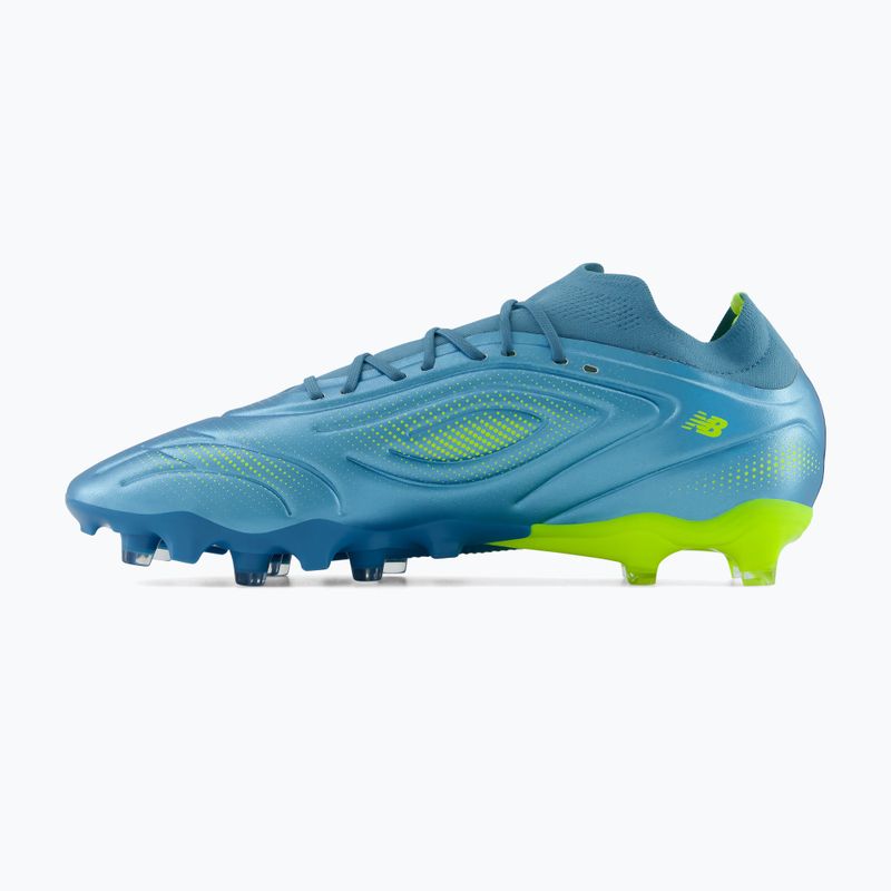 Încățăminte de fotbal New Balance Tekela Team Low V5 FG metallic blue/alkaline green/team navy 3
