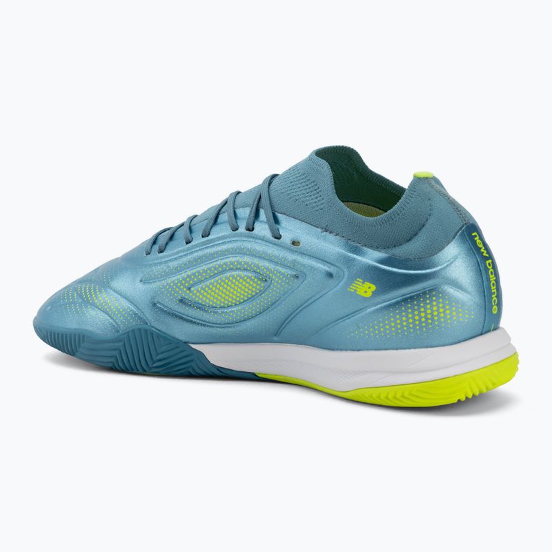 Încățăminte de fotbal New Balance Tekela Team Low V5 IN metallic blue/alkaline green/team navy 3