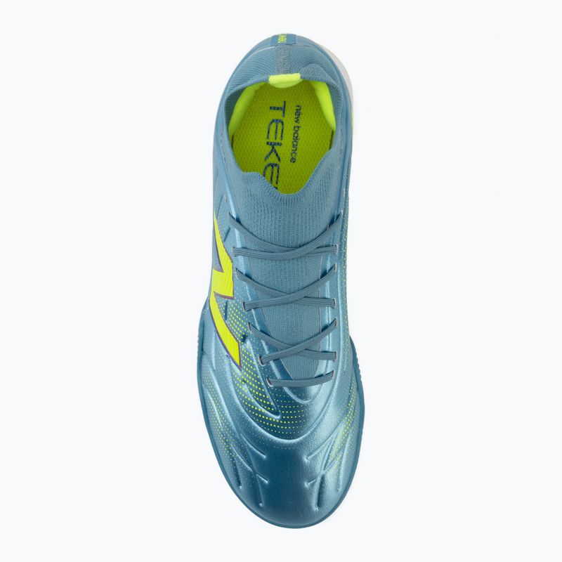Încățăminte de fotbal New Balance Tekela Team Low V5 IN metallic blue/alkaline green/team navy 5