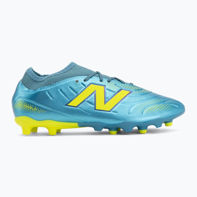 Încălțăminte de fotbal pentru copii New Balance Tekela Team V5 FG metallic blue/alkaline green 2