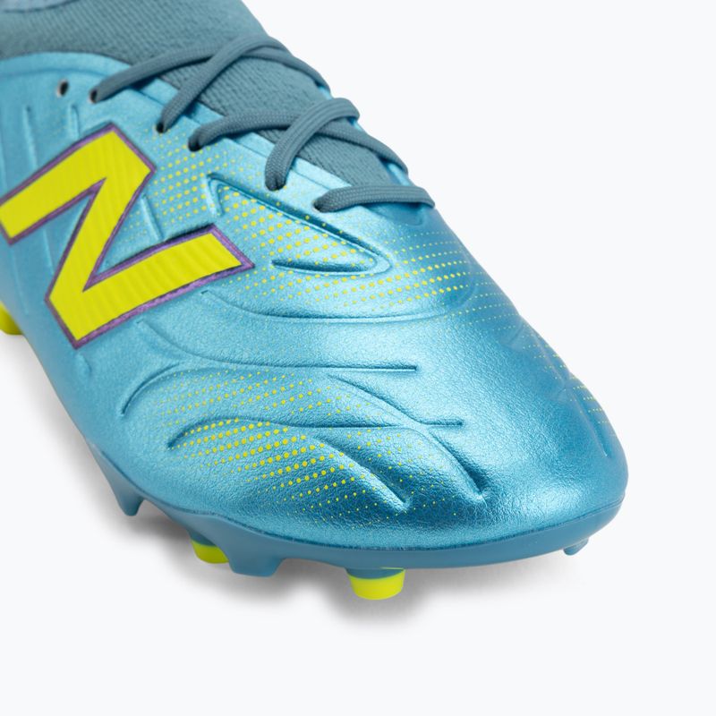 Încălțăminte de fotbal pentru copii New Balance Tekela Team V5 FG metallic blue/alkaline green 7