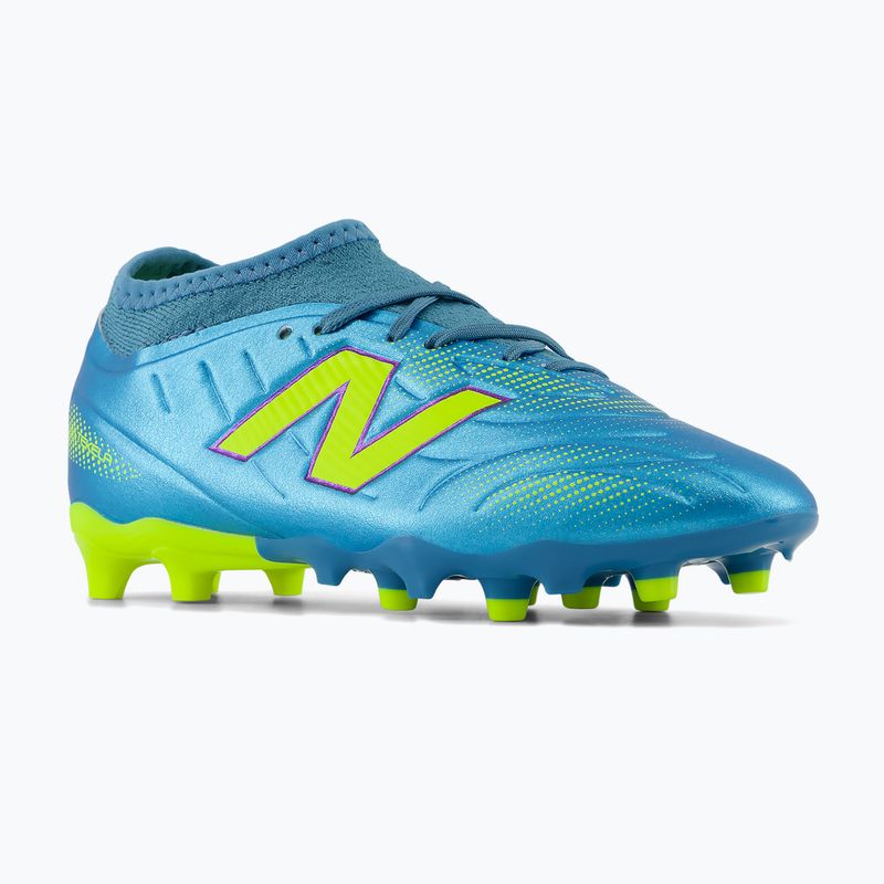 Încălțăminte de fotbal pentru copii New Balance Tekela Team V5 FG metallic blue/alkaline green