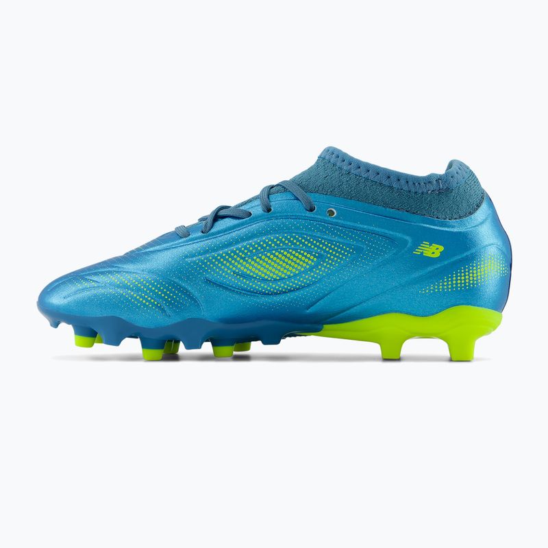 Încălțăminte de fotbal pentru copii New Balance Tekela Team V5 FG metallic blue/alkaline green 3