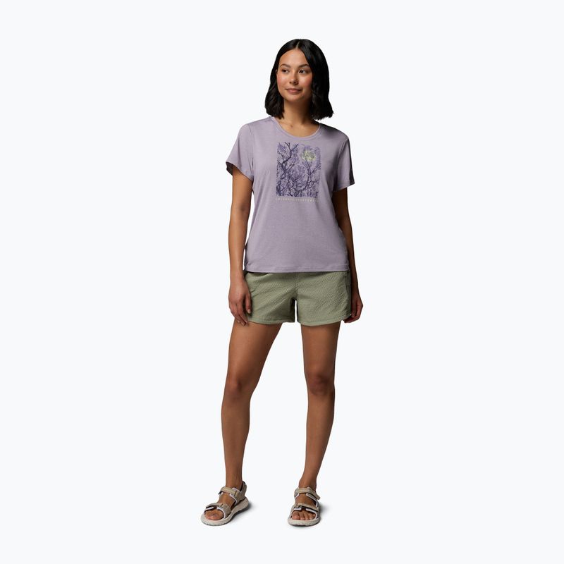 Tricou pentru femei Columbia Parsons Point Scoop Tee lavender pearl heather/canopy view 2