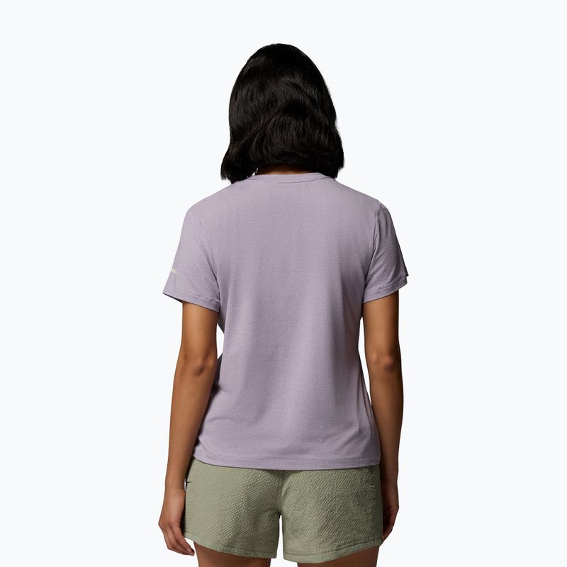 Tricou pentru femei Columbia Parsons Point Scoop Tee lavender pearl heather/canopy view 3