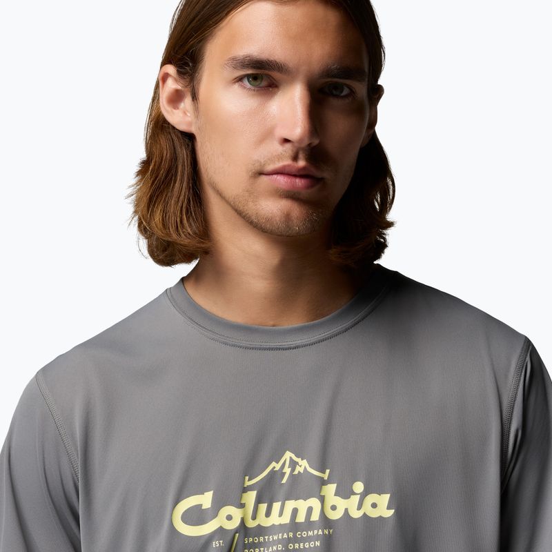 Tricou pentru bărbați Columbia Zero Rules Light Graphic Crew city grey/scripted peaks 5