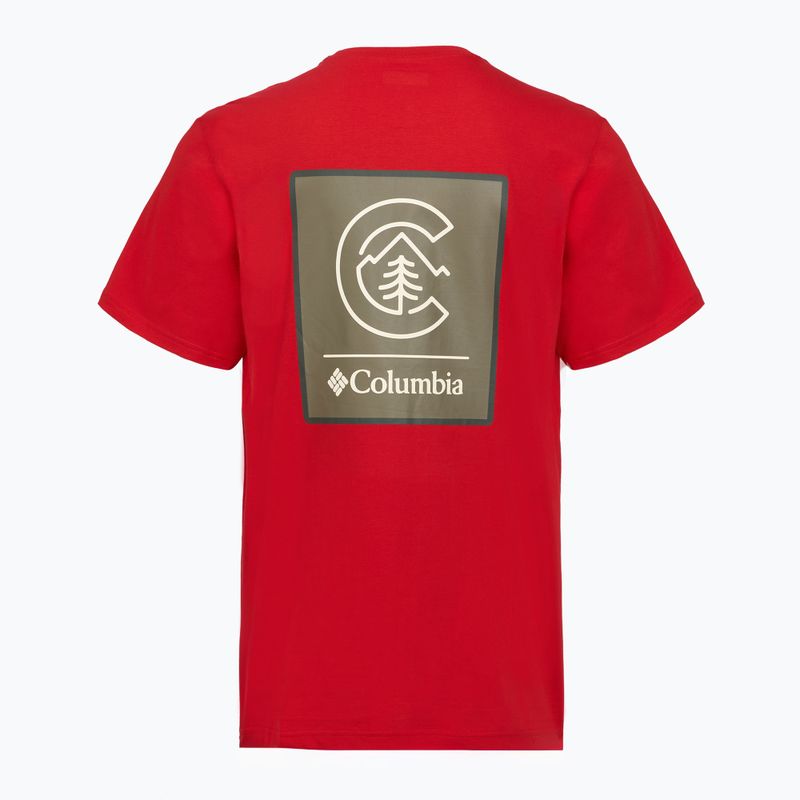 Tricou pentru bărbați Columbia CSC Basic Logo Back Tee mountain red/linework c badge 2