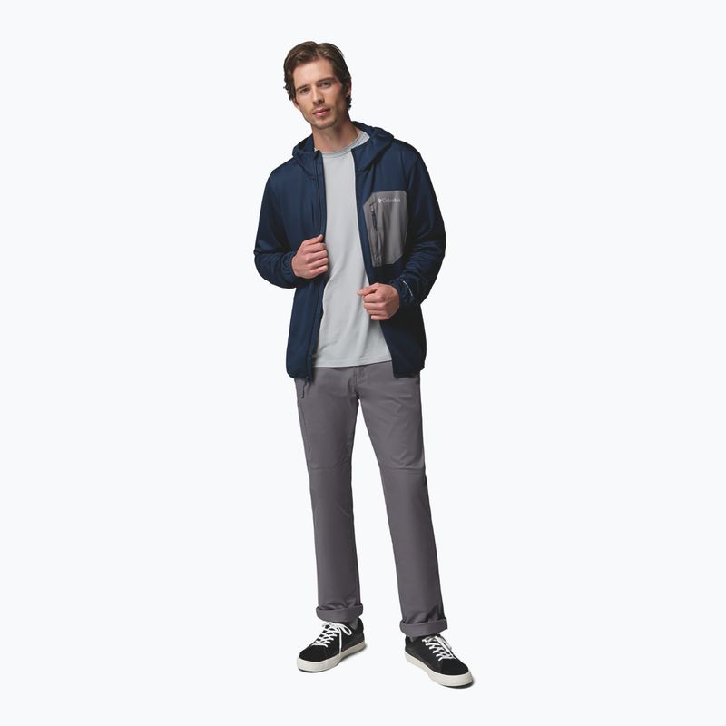 Bluză de trekking pentru bărbați Columbia Tall Heights Hdd Grid Fleece Full Zip collegiate navy/city grey 2
