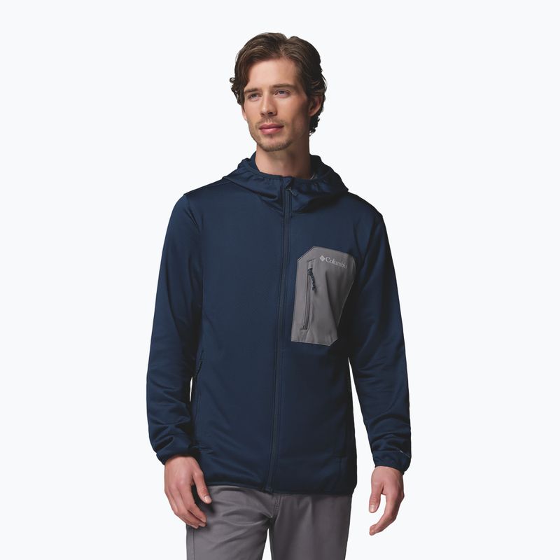 Bluză de trekking pentru bărbați Columbia Tall Heights Hdd Grid Fleece Full Zip collegiate navy/city grey 5
