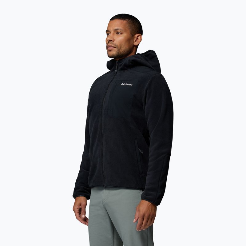 Bluză fleece pentru bărbați Columbia Pacific Arch 200 Hooded FZ Fleece Black 4