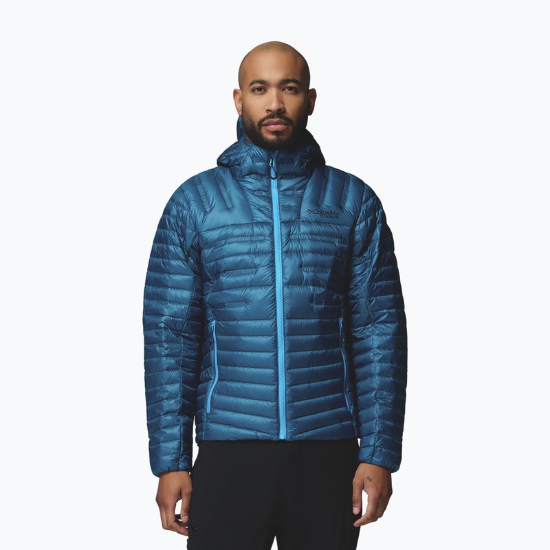 Geacă cu puf pentru bărbați Columbia Endevour Mountain Down Hooded phoenix blue