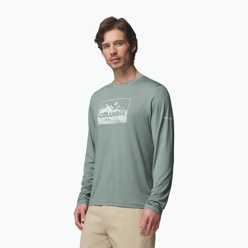Longsleeve pentru bărbați Columbia Parsons Point LS Graphic Tee sedona sage heather framed peakscape 4