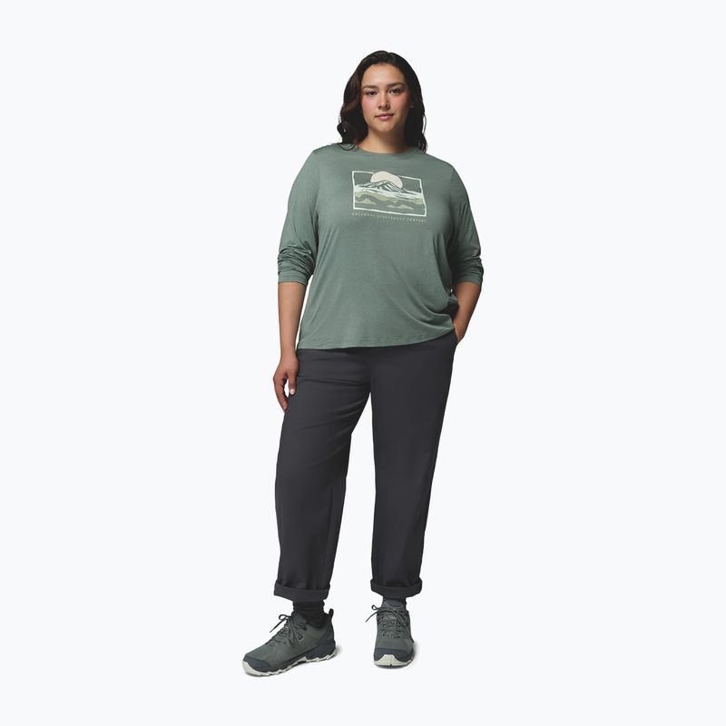 Longsleeve pentru femei Columbia Parsons Point LS Graphic Tee sedona sage heather/all terrain 2